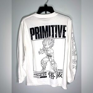 Primitive White Long Sleeve Shirt with BragonBallZ